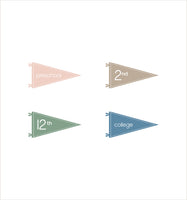 Classic First or Last Day of School Pennants with Grades