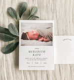 Elegant Birth Announcement + Thank You Card