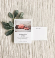 Elegant Birth Announcement + Thank You Card
