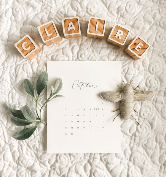 Elegant Pregnancy Announcement | Hand Lettered Print