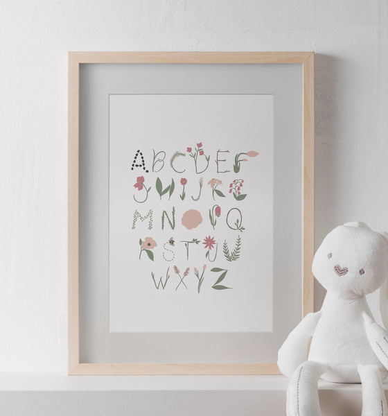 Floral Alphabet Artwork