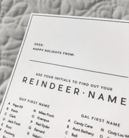 Reindeer Name Game