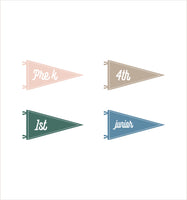Simple First or Last Day of School Pennants with Grades