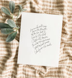 The Love for My Child | Hand Lettered Print