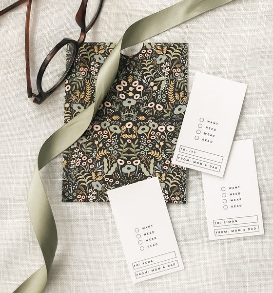 Want Need Wear Read and More Holiday Gift Tags